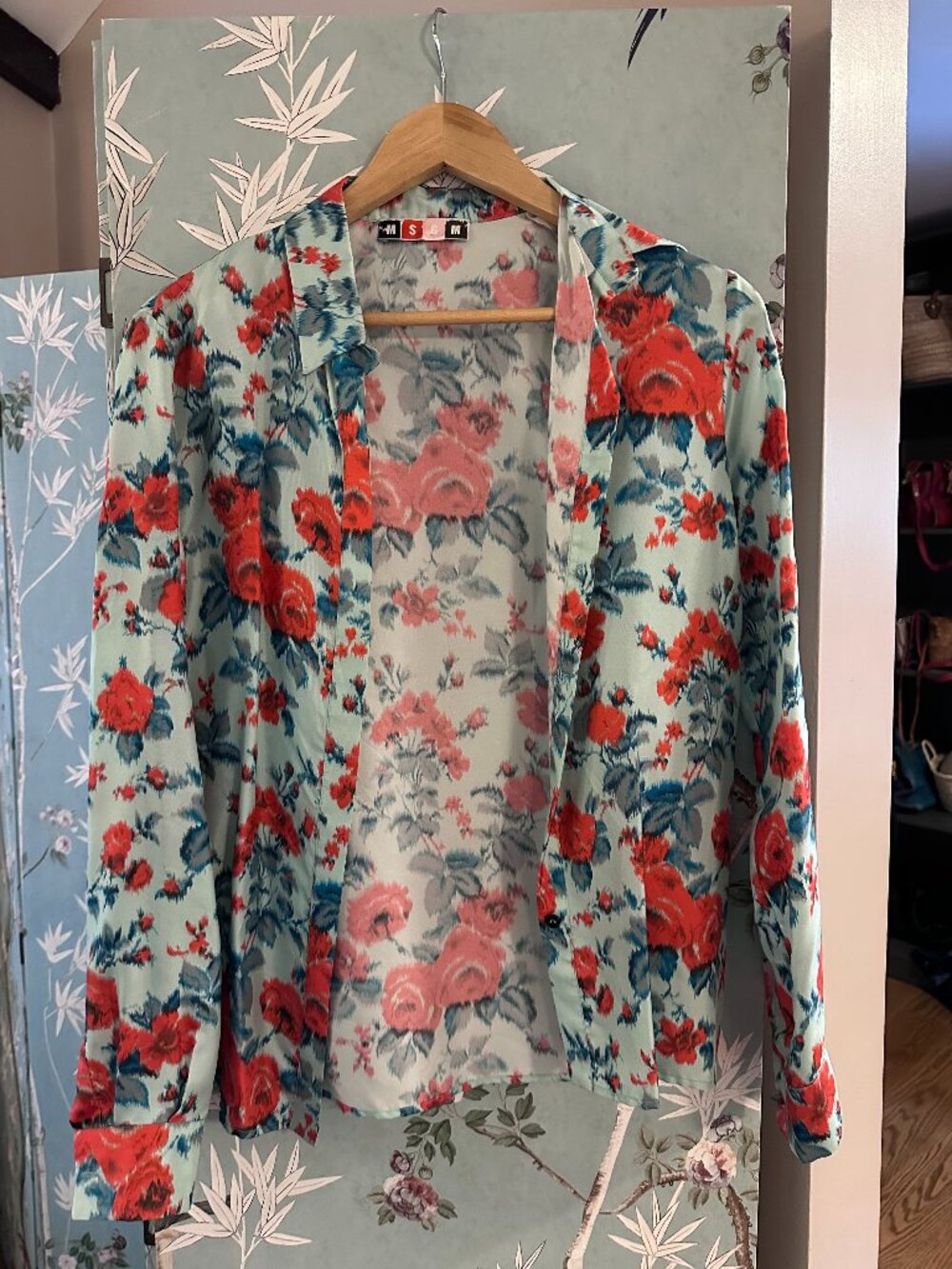 MSGM Ikat Silk Button-Up Shirt
